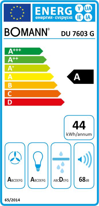 Energie-Label Bomann DU 7603 G (Wandhaube)