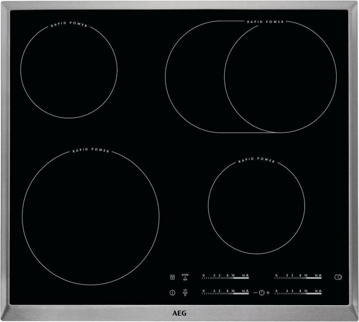 Image du produit AEG HK654850XB, Acier inoxydable Intégré Céramique 4 zone(s)