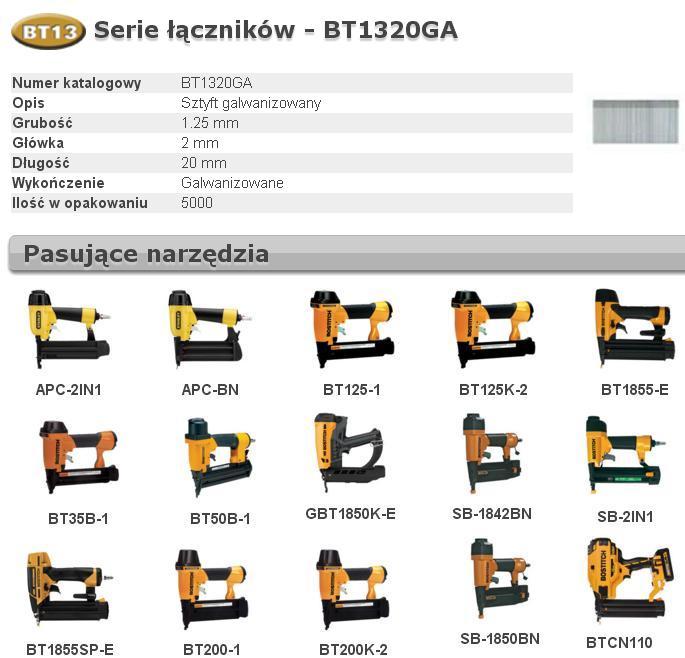 Actual product image Bostitch SZTYFTY BT13 20mm 5000 szt.
