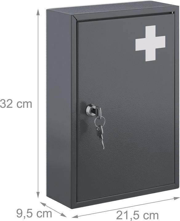 Immagine prodotto Relaxdays Armadietto dei medicinali (21,5 x 9,5 x 32 cm)