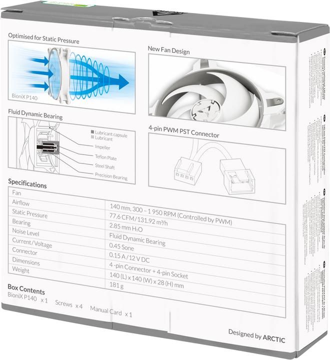 Image du produit Arctic BioniX P140 (gris/blanc) (140 mm, 1 x)