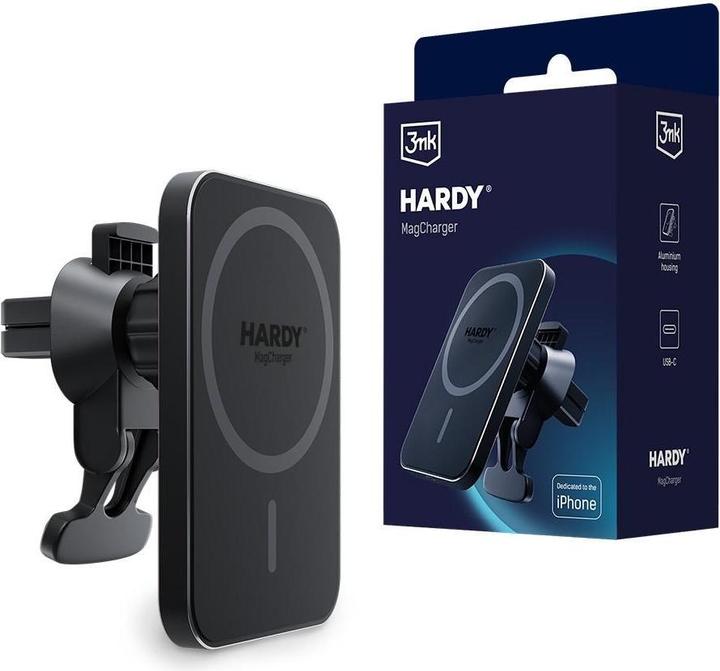 Actual product image 3MK Car charger holder wireless Hardy MagCharger 15W black