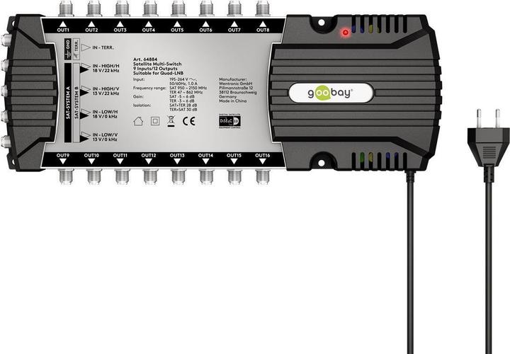 Produktbild Goobay Sat-Multischalter 9 Eingänge/16 Ausgänge (Multischalter)