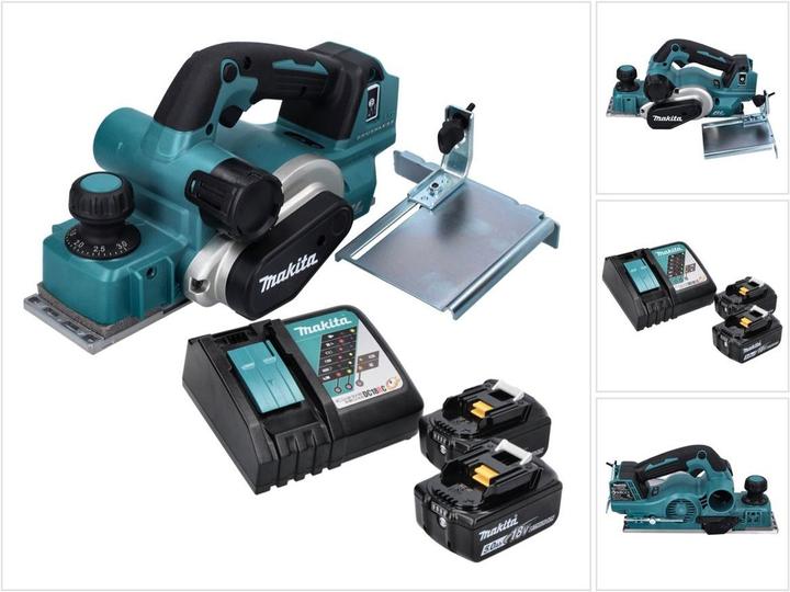 Makita DKP 181 RT Rabot à feuillure 82 mm 18 V Brushless + 2x batterie 5,0 Ah + chargeur
