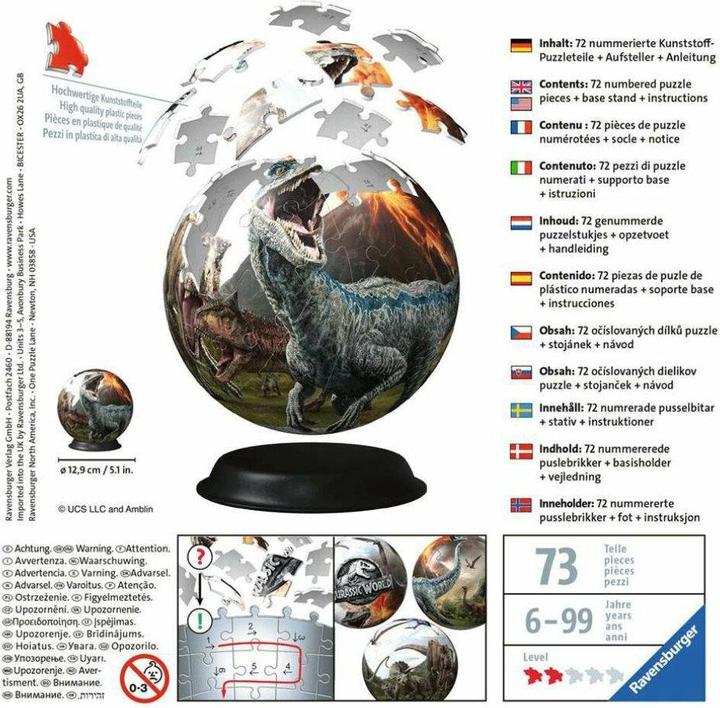Produktbild Ravensburger Puzzle-Ball Jurassic World (72 Teile)
