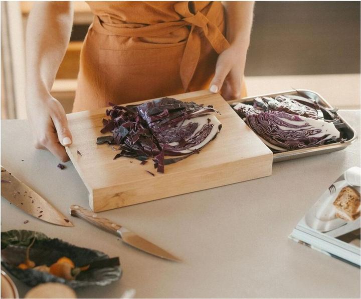 Produktbild Andrea Schneidebrett mit Auffangschale aus Edelstahl 30.5 x 24 cm