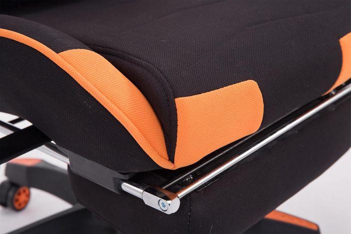 Immagine prodotto CLP Sedia da ufficio da corsa Turbo in tessuto con poggiapiedi, nero/arancio