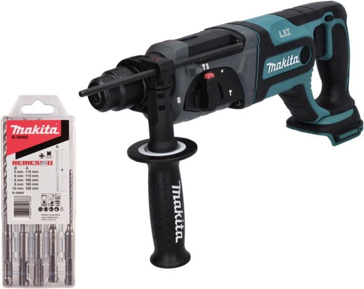 Actual product image Makita DHR 241 Z Cordless hammer drill 18 V 2.0 J SDS plus + 5-piece drill bit set - without battery (Rechargeable battery operated)