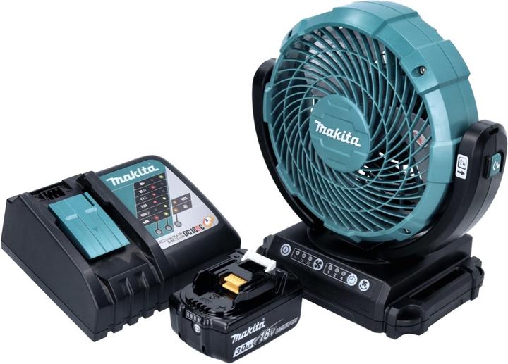 Actual product image Makita DCF 102 RF1 Battery Fan Fan 18 V 18 cm + 1x battery 3.0 Ah + charger
