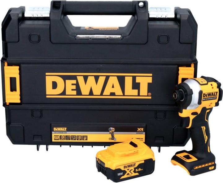 Actual product image DeWalt DCF 850 Battery impact wrench 18 V 205 Nm 1/4" Brushless + 1x Battery 5.0 Ah + TSTAK - without charg (Rechargeable battery operated)