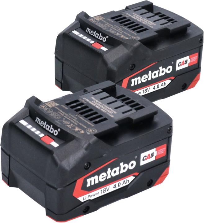Image du produit Metabo Kit de batterie 2x bloc de batterie Li-Power 18 V 4,0 Ah CAS Li-Ion ( 2x 625027000 ) avec (18 V)