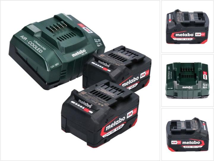 Image du produit Metabo Kit de base 2x batterie Li-Power 18 V 4,0 Ah CAS Li-Ion ( 2x 625027000 ) + ASC 145 rapide (18 V)
