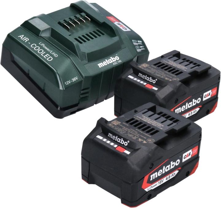 Image du produit Metabo Kit de base 2x batterie Li-Power 18 V 4,0 Ah CAS Li-Ion ( 2x 625027000 ) + ASC 145 rapide (18 V)