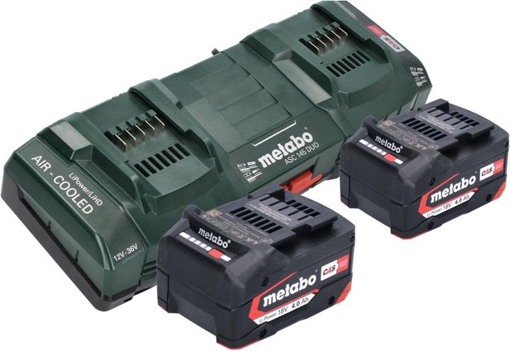 Image du produit Metabo Kit de base 2x batterie Li-Power 18 V 4,0 Ah CAS Li-Ion ( 2x 625027000 ) + ASC 145 DUO Dop (18 V)