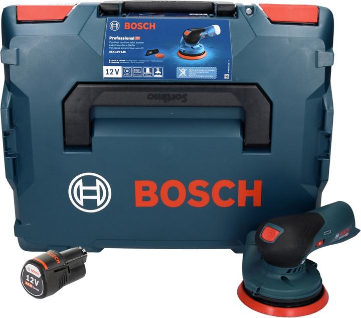 Productafbeelding Bosch Professional Bosch GEX 12V-125 Professionele accu-hoekschuurmachine 12 V 125 mm Brushless + 1x oplaadbare accu (Excentrische schuurmachine)