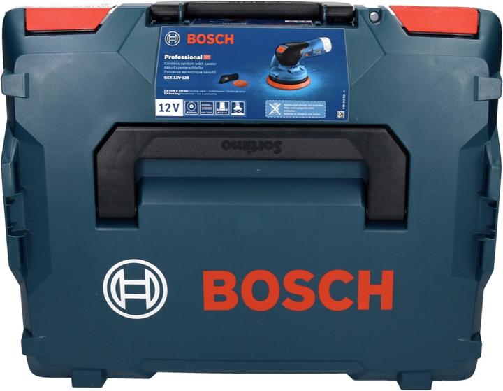 Produktbild Bosch Professional Bosch GEX 12V-125 Professional Akku Exzenterschleifer 12 V 125 mm Brushless + 1x Akku 6,0 Ah + L-Box (Exzenterschleifer)
