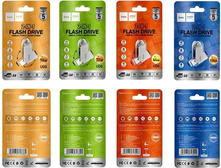 Produktbild Hoco Memory cards pendrive USB A + USB C UD8 32GB USB3.0 + USB C (32 GB, USB-A)