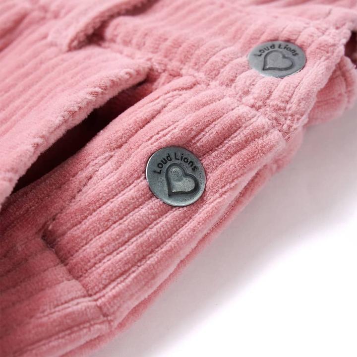 Produktbild VidaXL Kinder-Latzkleid Cord Hellrosa 104,Material: 58 % Baumwolle (104)