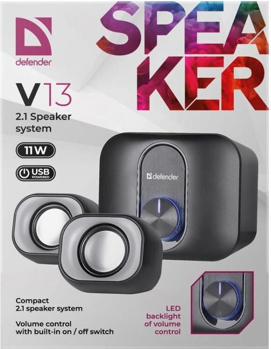 Immagine prodotto Defender Głośniki komputerowe V13 2.1 11W USB podświetlenie LED