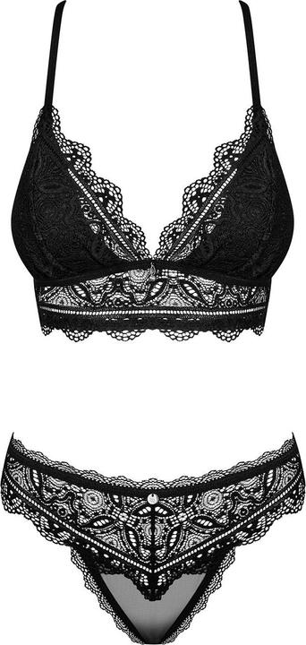 Produktbild Obsessive Renelia 2teiliges SpitzenBHSet Schwarz (XL)