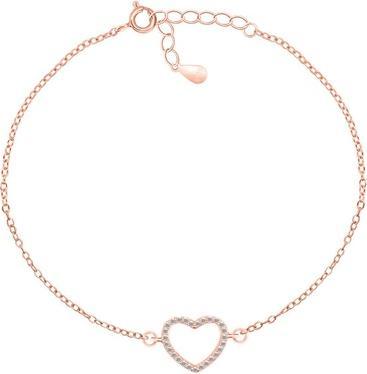 Brilio Silver - Delicate bronze heart bracelet BRC59R
