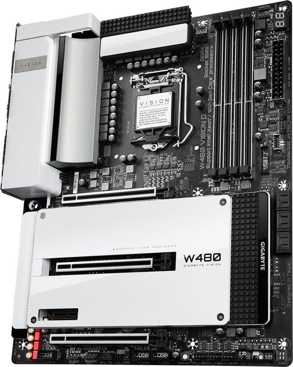 Actual product image Gigabyte MB W480 VISION D W480,S1200DDR4 (LGA 1200, Intel W480, ATX)