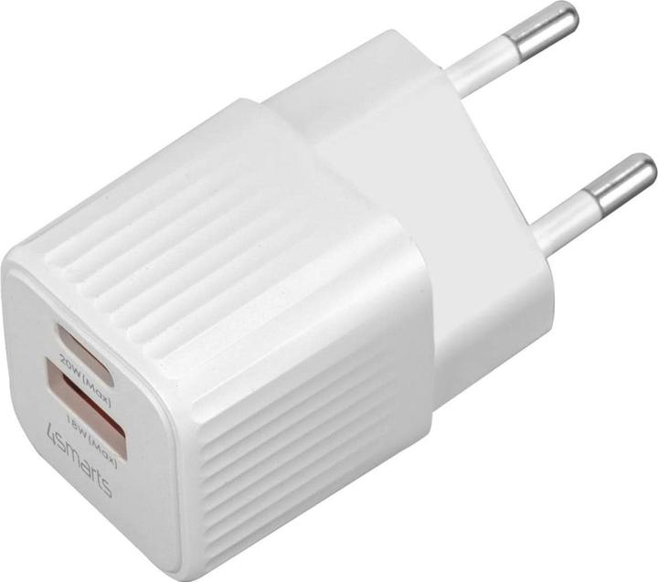 Produktbild 4smarts Netzladegerät VoltPlug Duos Mini PD 20W und USB-C Kabel 1,5m weiss (20 W)
