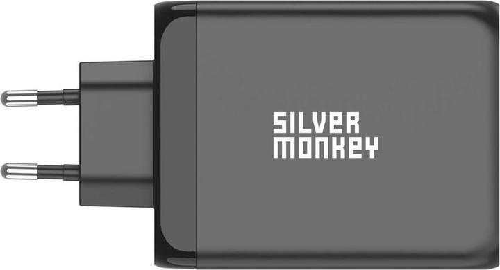 Actual product image Silver Monkey SMA153 200W GaN charger 3xUSB-C PD USB-A QC 3.0 - black (200 W)