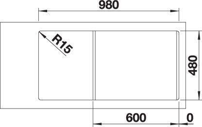 Produktbild Blanco Legra 6 S (Aufsatzspülbecken, 100 cm, 50 cm)