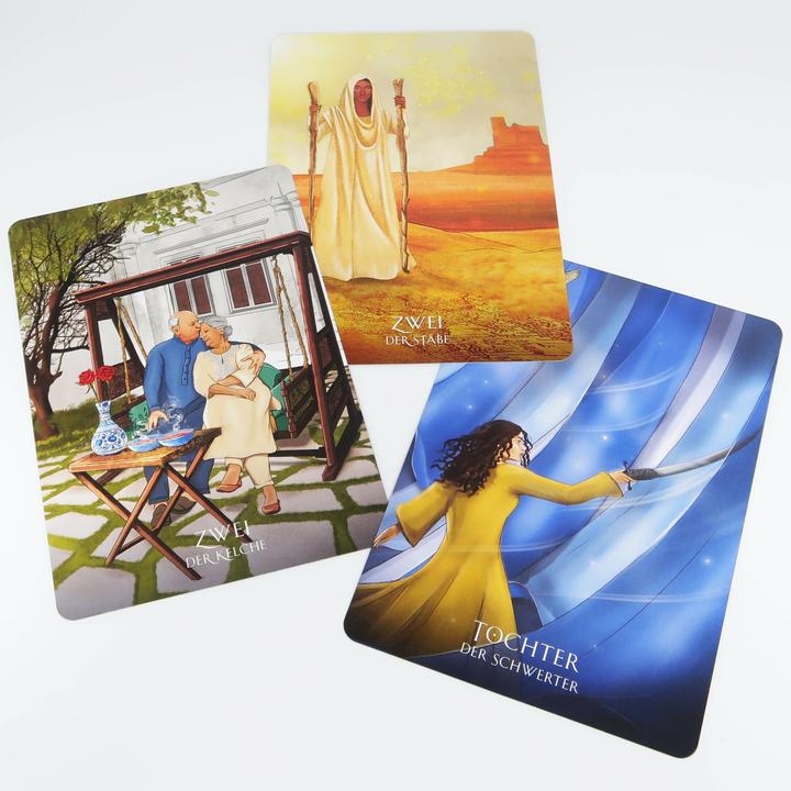 Produktbild Sufi-Tarot - Der Weg des Herzens: 78 Tarotkarten mit Anleitung (Deutsch, Ayeda Husain, 2023)