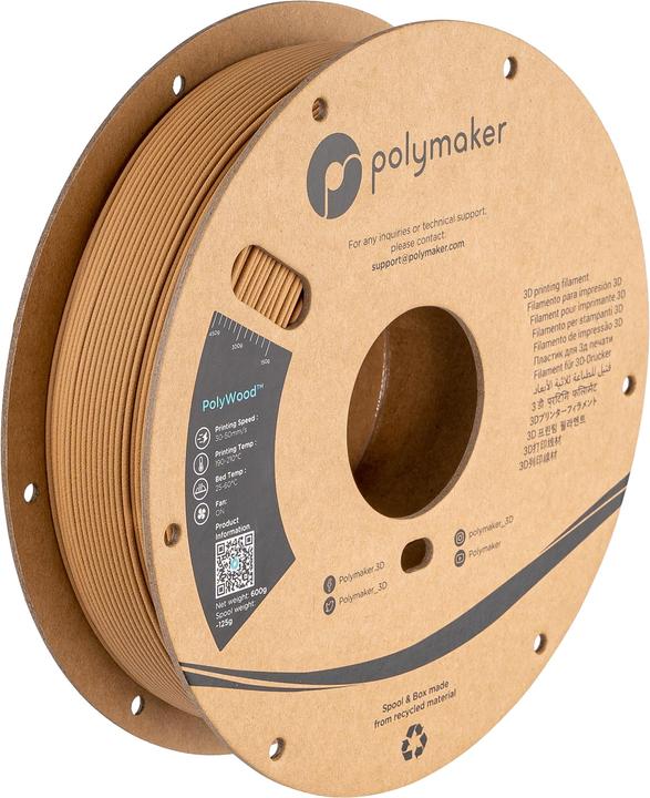 Immagine prodotto Polymaker PA08005 Filamento PolyWood PLA 1,75 mm 600 g Marrone 1 pz. (PLA, 1.75 mm, 600 g, Marrone)