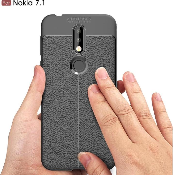 Produktbild Screenguard Nokia 7.1 Hülle Leather Design TPU Cover (Nokia 7.1)