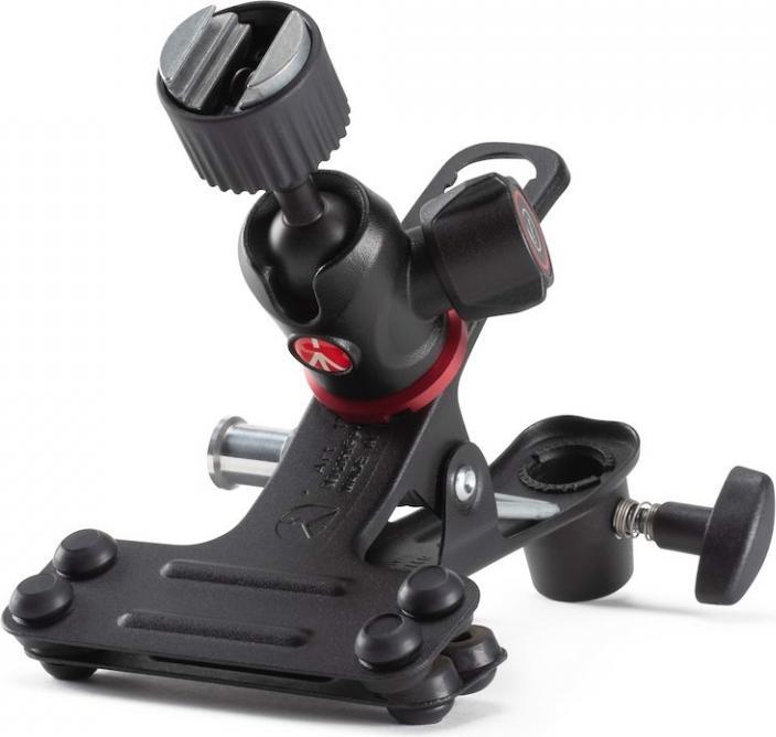 Produktbild Manfrotto Spring Clamp, Universalklammer Cold Shoe mit Kugelkopf und Blitzschuh (Stativ Fernsteuerung)