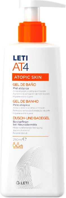 Immagine prodotto Leti AT4 Gel doccia e bagno - Detergente delicato e idratante per la pelle secca o soggetta a (Gel, 250 ml)