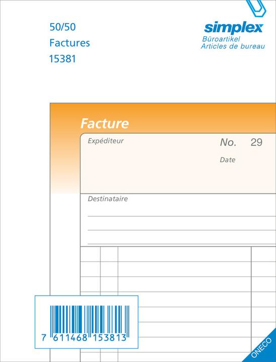 Immagine prodotto Simplex Fatture francesi (100 x)