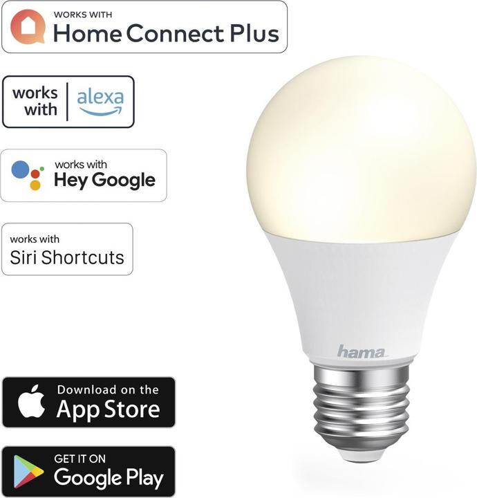 Etichetta energetica Hama WLAN LED-Lampe (E27, 10 W, 806 lm, 1 x, A)