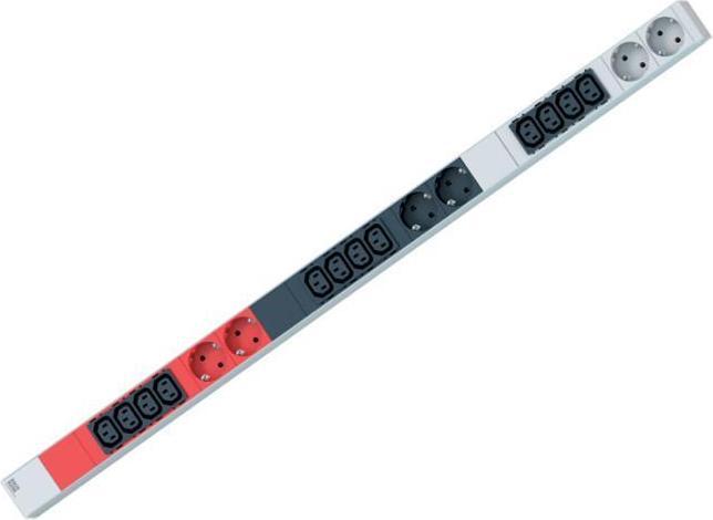 Bachmann IT PDU ALU 0HE 12x C13 6x aardingscontact 3x 16A CEE rood