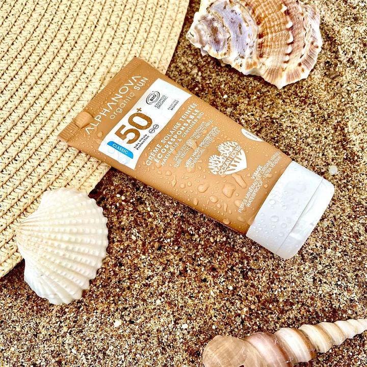 Produktbild Alphanova SUN Creme Bio leicht getönt hypoallergen SPF50+ ohne Parfum 50 g (Sonnencreme, SPF 50+, 50 g)