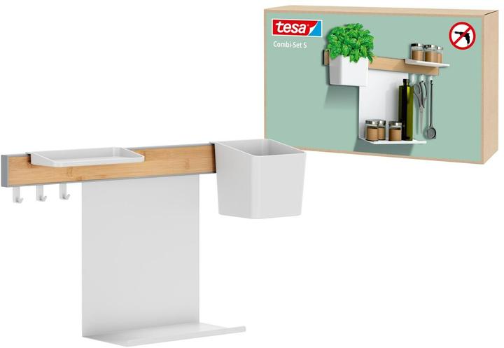 Actual product image tesa Kitchen organiser combi set S for gluing, installation without drilling