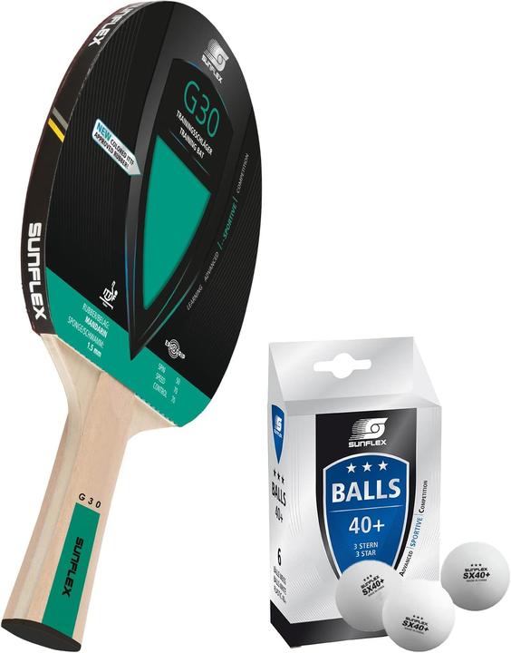 Sunflex Tischtennisschläger G30 mit ITTF-zertifiziertem Belag