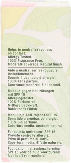 Nutritional values and ingredients Clinique Redness Solutions Make Up Sun Protection Factor 15 Calming Vanilla (06 Calming Vanilla)