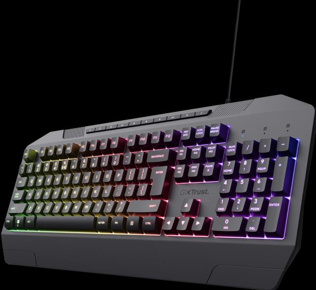 Actual product image Trust Gxt836 Evocx Gaming Keyboard En (DE, Cable)