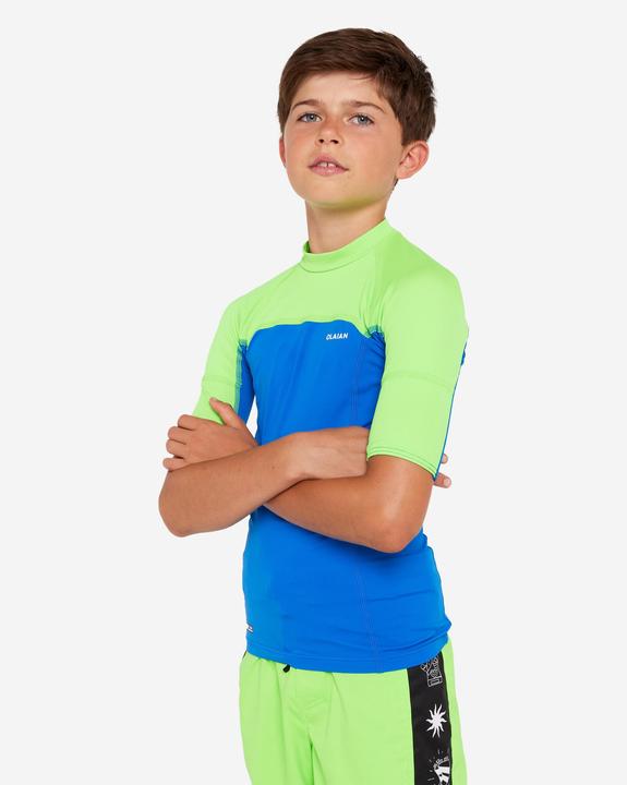 Actual product image Olaian UV-Shirt Kinder 500 grün/blau (8, 9, 10)