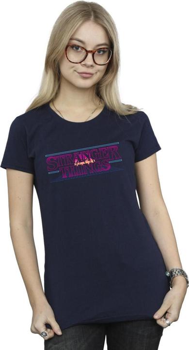 Actual product image Netflix Womens/Ladies Stranger Things Retro Title Cotton T-Shirt (S)