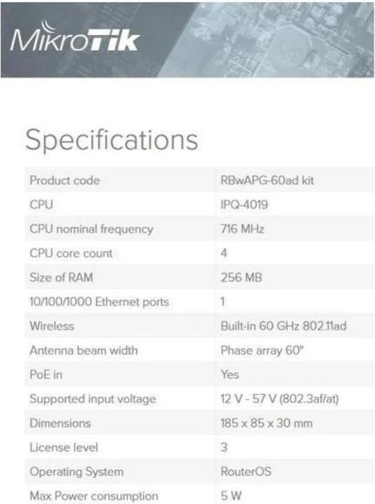 Actual product image MikroTik WLAN Bridge Wireless Wire Kit, 200m