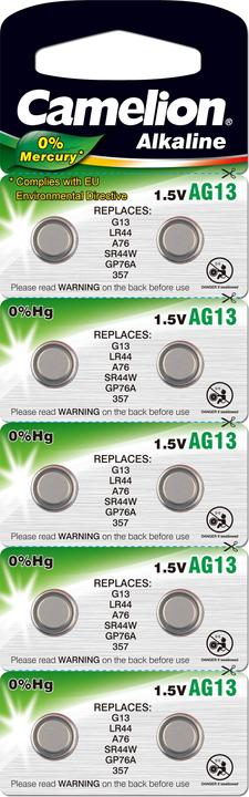 Camelion Alcali AG13 (10 pcs, LR44, 158 mAh)