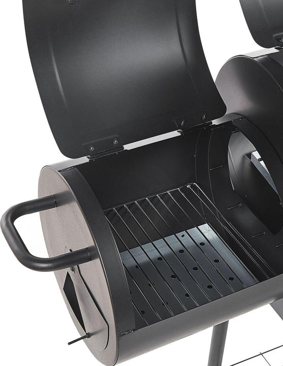 Actual product image Beliani Charcoal grill with smokehouse black rollable SATAH (31 cm)