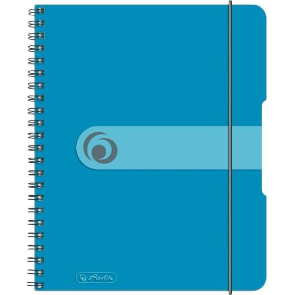 Produktbild Herlitz Spiralnotizblock A6 PP blau tr (A5, Kariert, Kein Einband)