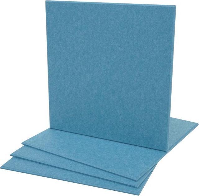 Immagine prodotto Mendler Set di 4 pannelli acustici da parete HWC-L52, fonoassorbenti da 1 metro quadro 50x50cm, blu