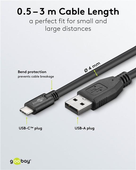 Actual product image Goobay USB cable (0.50 m, USB 2.0)